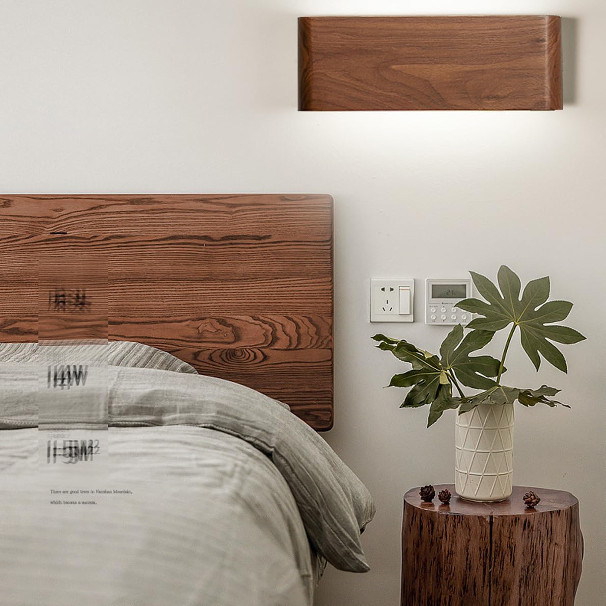 Modern Wooden LED Wall Lamp with Dimmable 3000/4000/6000K Light - Step Lights for Hallway & Bedroom, Indoor Lighting