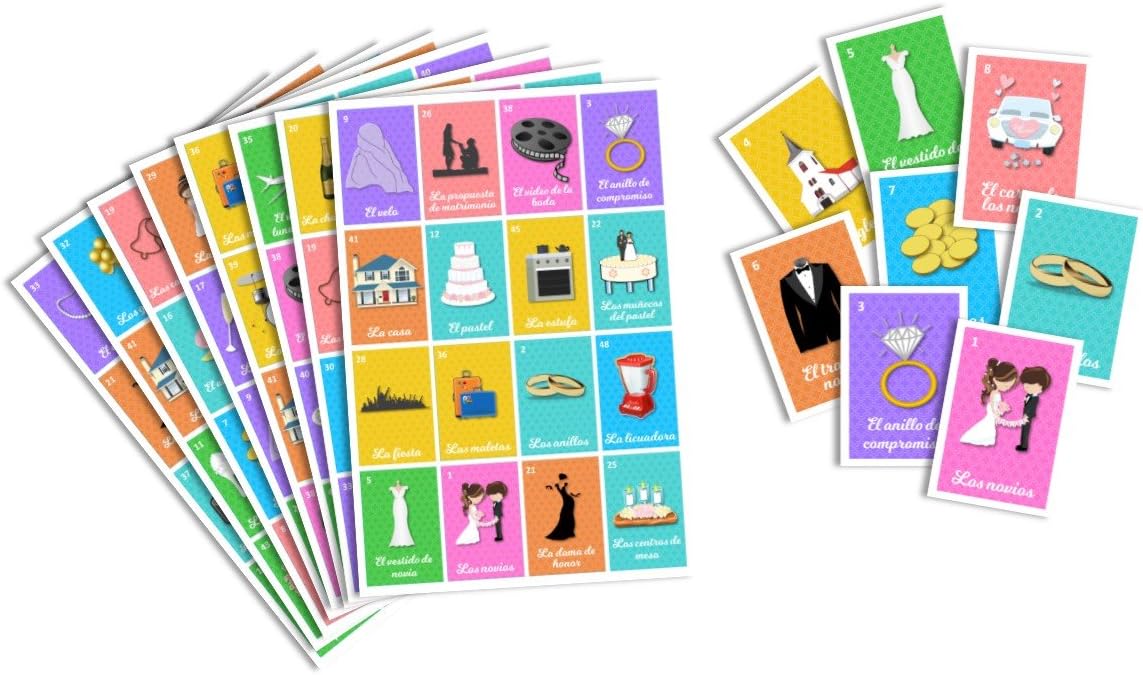 Juego de Lotería para Despedida de Soltera. Bingo for Bridal Shower. (16)