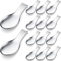 Vista 17 de Nuanchu 6 piezas de acero inoxidable soporte para cucharas y espátulas para estufa, mango para cucharón, soporte para cucharas para encimera