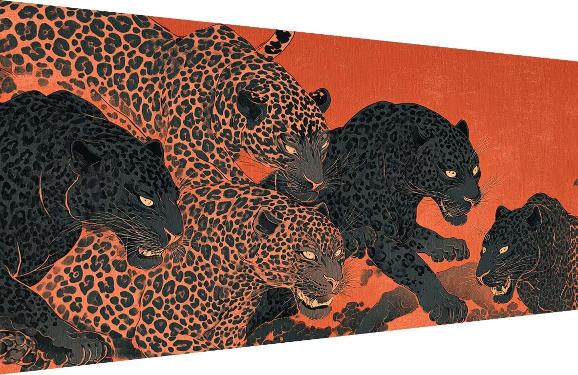 Obrazy do malowania według numerów Leopard Malowanie według numerów Dzieci Zwierzę Malowanie według numerów, DIY Rozrywka Dorośli Początkujący Zestawy z Akcesoriami, Dekoracja Domu 70x140cm (z ramą) 3