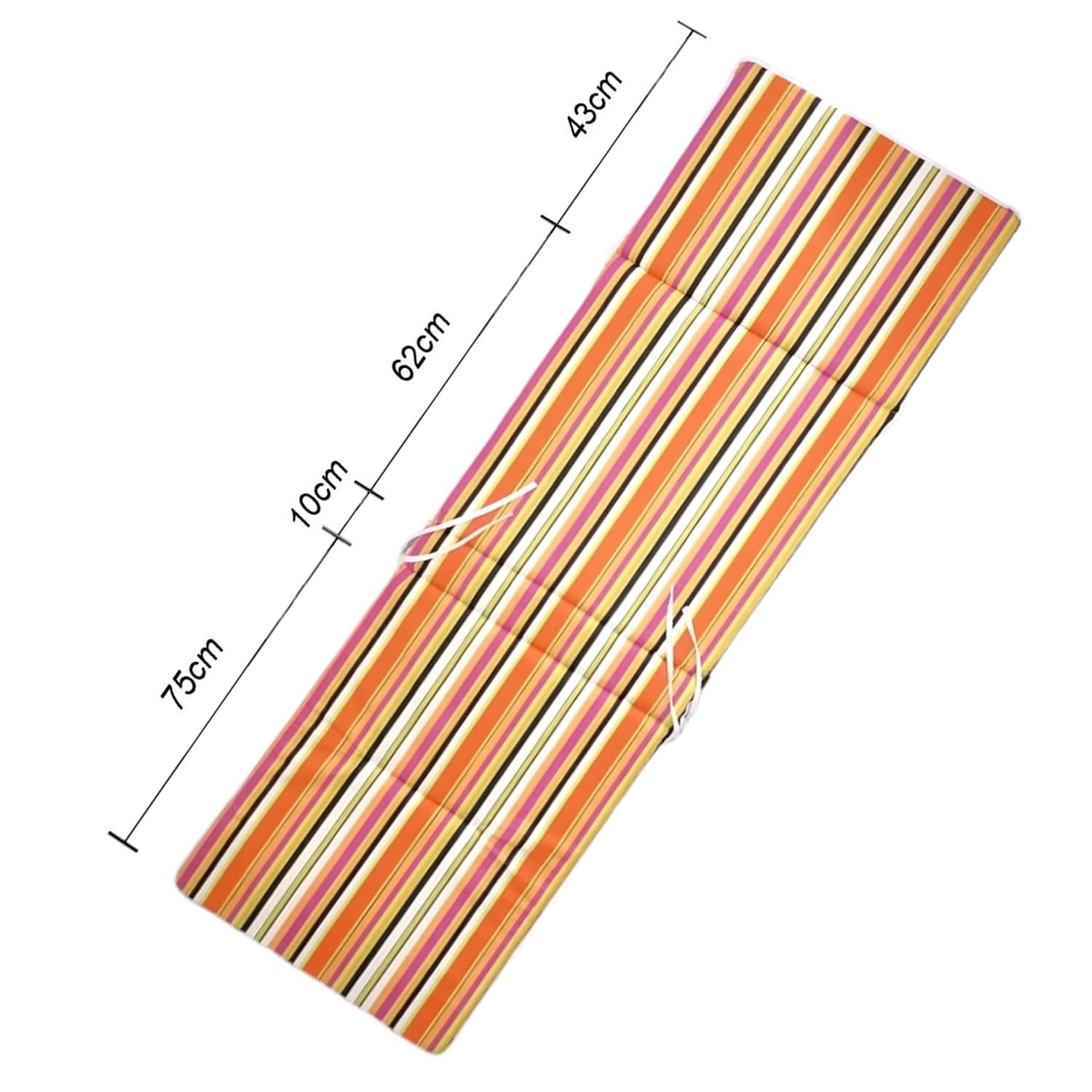 Cuscino imbottito copri sdraio stuoia mare per lettino prendisole spiaggia ricambio materassino piscina hotel Spiaggia e Giardino190x60cm Tessuto Resistente e Lacci di Fissaggio (beige)