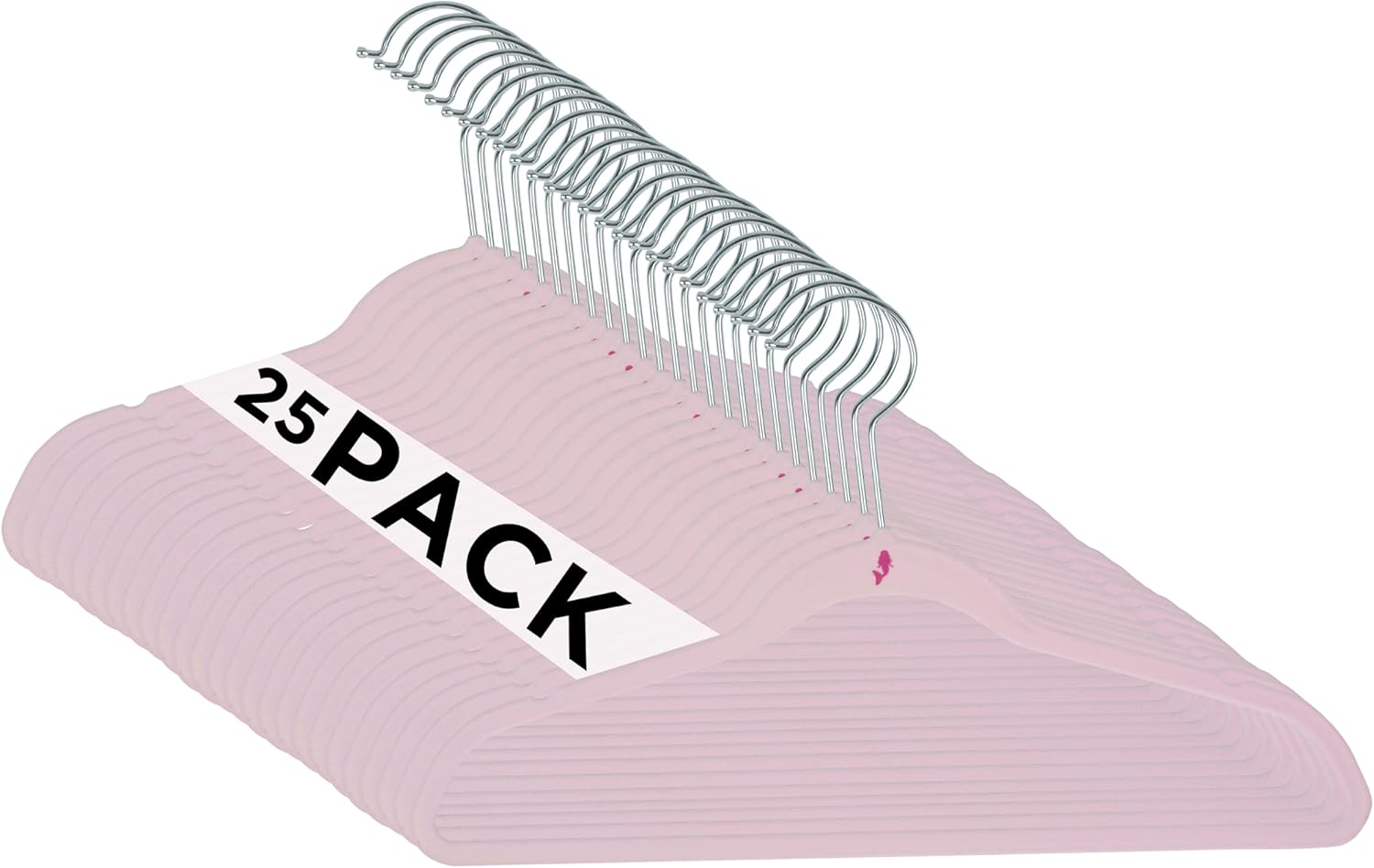 Simplify Paquete de 25 perchas de terciopelo para niños, delgadas, diseño antideslizante, ahorro de espacio, ropa para niños, camisas, pantalones,
