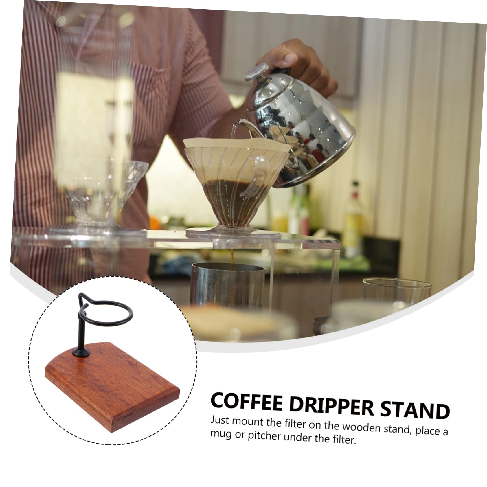 Gadpiparty 1pieza Soporte De Goteo De Café De Madera Base Estable Para Filtros De Café Rack De Dripper Para Hogar