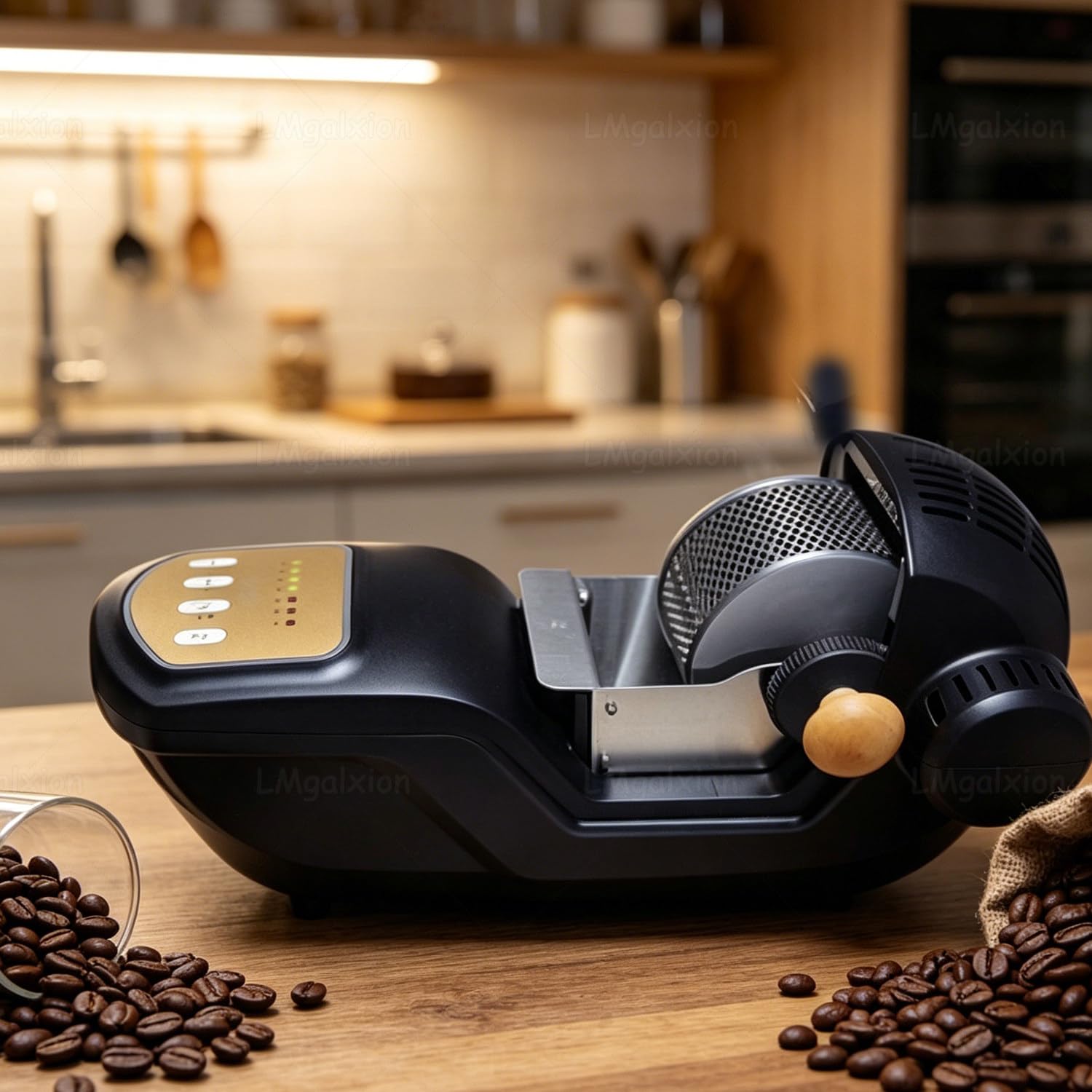 Torrefazione elettrica per chicchi di caffè, 1600 W, ad aria calda, automatica, capacità 300 g, 7 livelli di tostatura, per gli amanti del caffè
