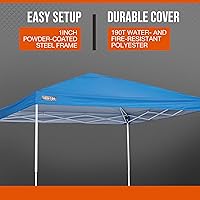 Vista 3 de Ironton Toldo instantáneo, 10 pies x 10 pies, pierna recta, azul marino