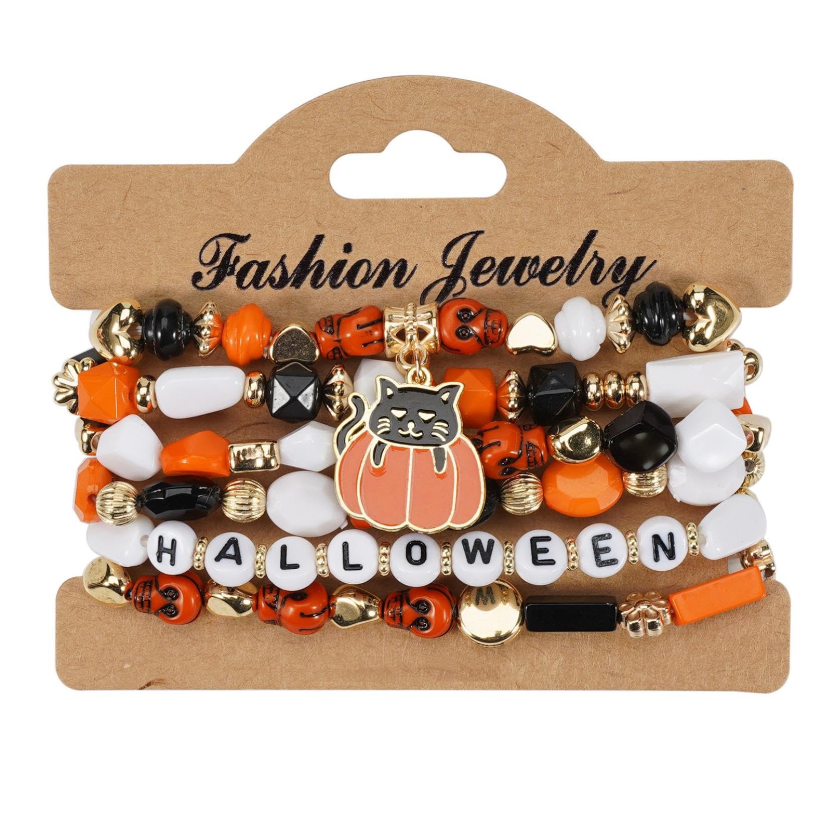 Halloween Multi-Layer Pumpkin, Spider, and Ghost Bracelet, Festive Handcrafted Charm Jewelry for Halloween Parties, Ideal Costume Accessories, and Holiday Gifts (Q-Style)