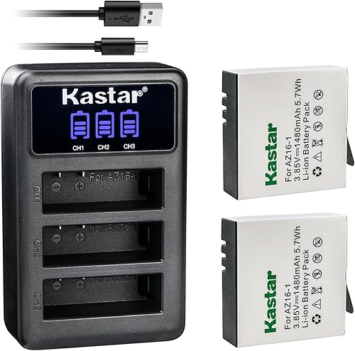 Kastar 2 Pack BaterĂa y LCD Triple Cargador USB Compatible con Xiaomi YI AZ16-1, Xiaomi YI AZ16-2 BaterĂa, Xiaomi Yi 4K, Xiaomi Yi 4K+, Xiaomi Yi Kastar 2 Pack BaterĂa y LCD Triple Cargador USB Compatible con Xiaomi YI AZ16-1, Xiaomi YI AZ16-2 BaterĂa, Xiaomi Yi 4K, Xiaomi Yi 4K+, Xiaomi Yi