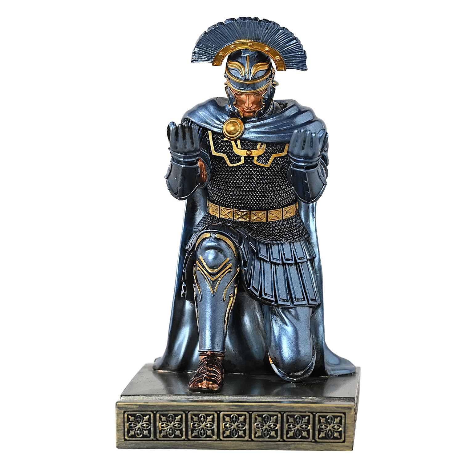 Centurion Cloak Warrior Knight, uchwyt na długopisy, stojak na telefon komórkowy, organizer na biurko i akcesoria jako prezent do biura i domu (niebieski)