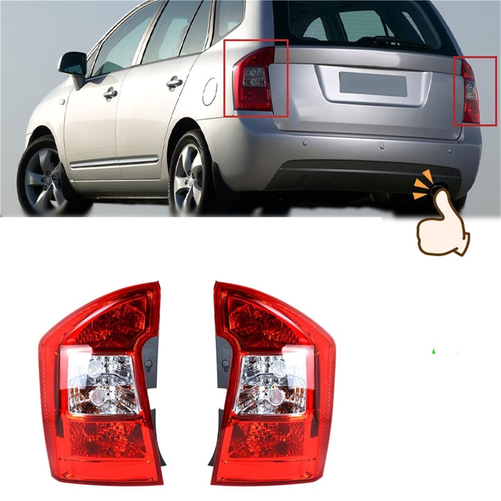 Dla Kia CARENS 2007-2012 Tylne światło tylne samochodu, kierunkowskaz, światło hamowania, lampa cofania, montaż automatycznego światła tylnego(Only Left)
