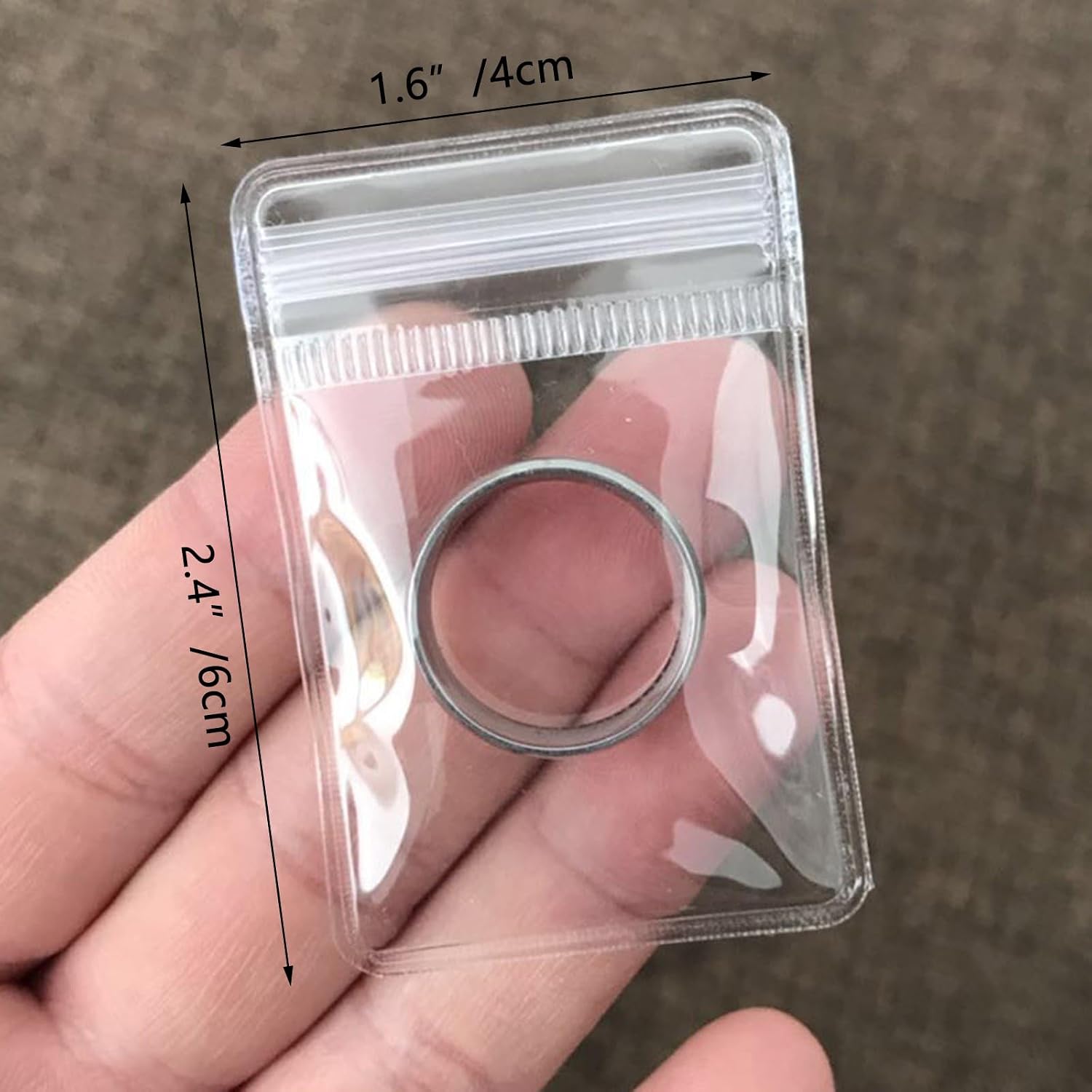 Small Plastic Bags, 100 Pcs Mini Baggies, Clear Plastic Jewelry Thick Self Sealing PVC Bags, Resealable Poly Baggies for Pill, Beads, Screws, Packaging (1.6x2.4"）
