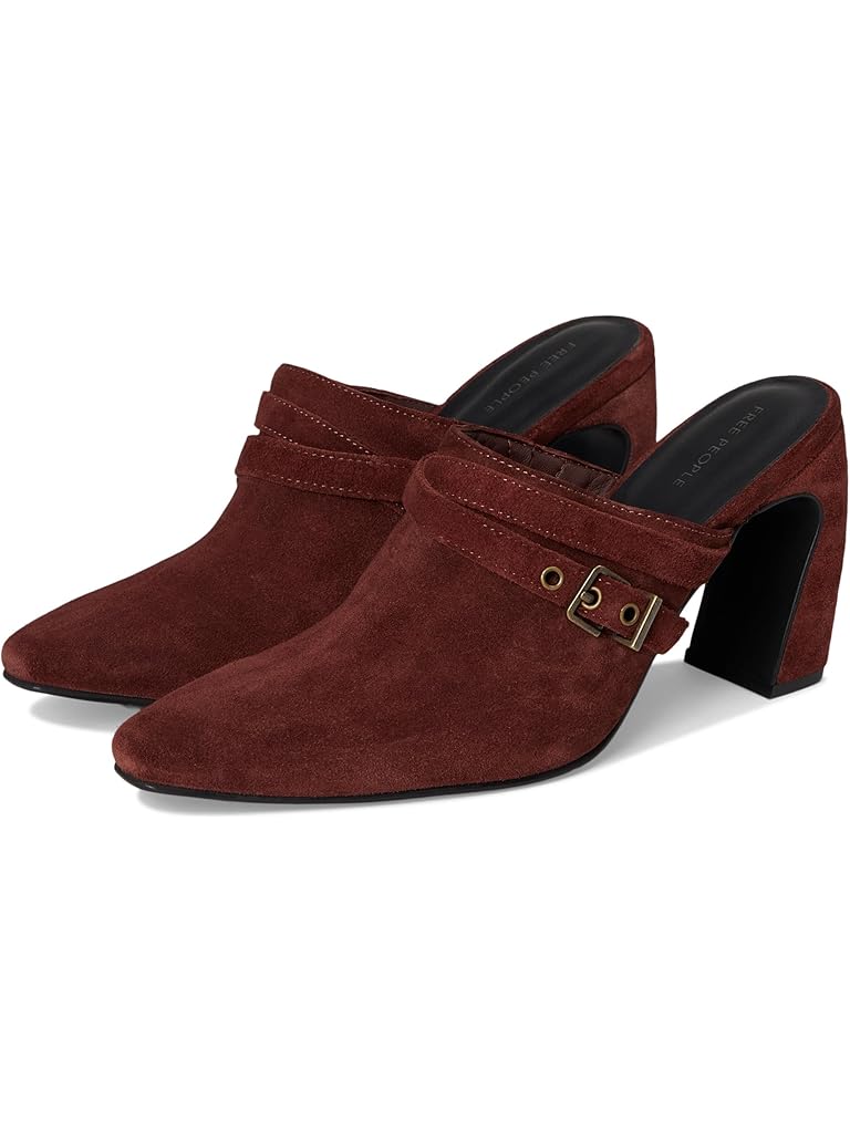 Burgundy Free People Date Night Heeled Mules