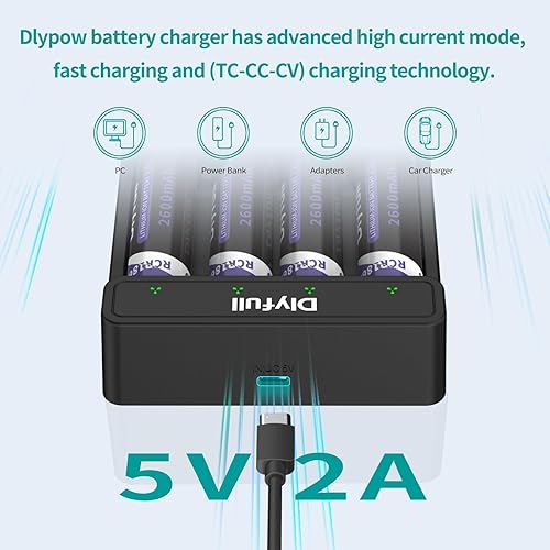 Miniatura 7 de Cargador de batería 18650 para baterías recargables de iones de litio de 3.7 V 26650 21700 16340 (123A) 20700 18500 10340 10440 14500 17335 17670