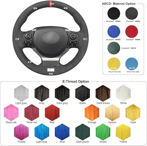 Miniatura 5 de MEWANT Funda para volante de automóvil para Lexus es 200t 250 300 350 F SportRCCT 200h  NX PU de fibra de carbono y cuero de microfibra