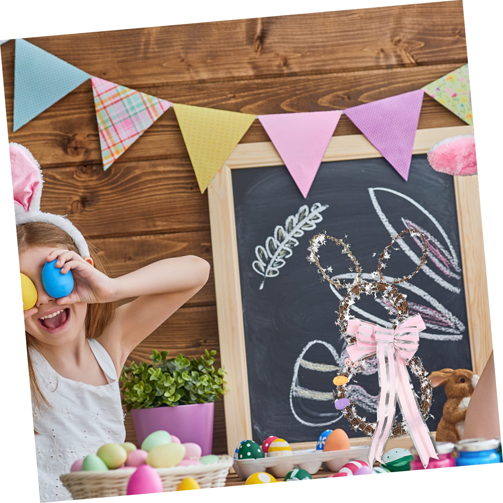 Amosfun 2 Pz Fiore Del Coniglietto Di Pasqua Figurina Decorazione Pulcino Peluche Decorazioni Turbinii Pendenti Di Pasqua Stamina Pasquale Ornamento Pasquale Rosa Rattan