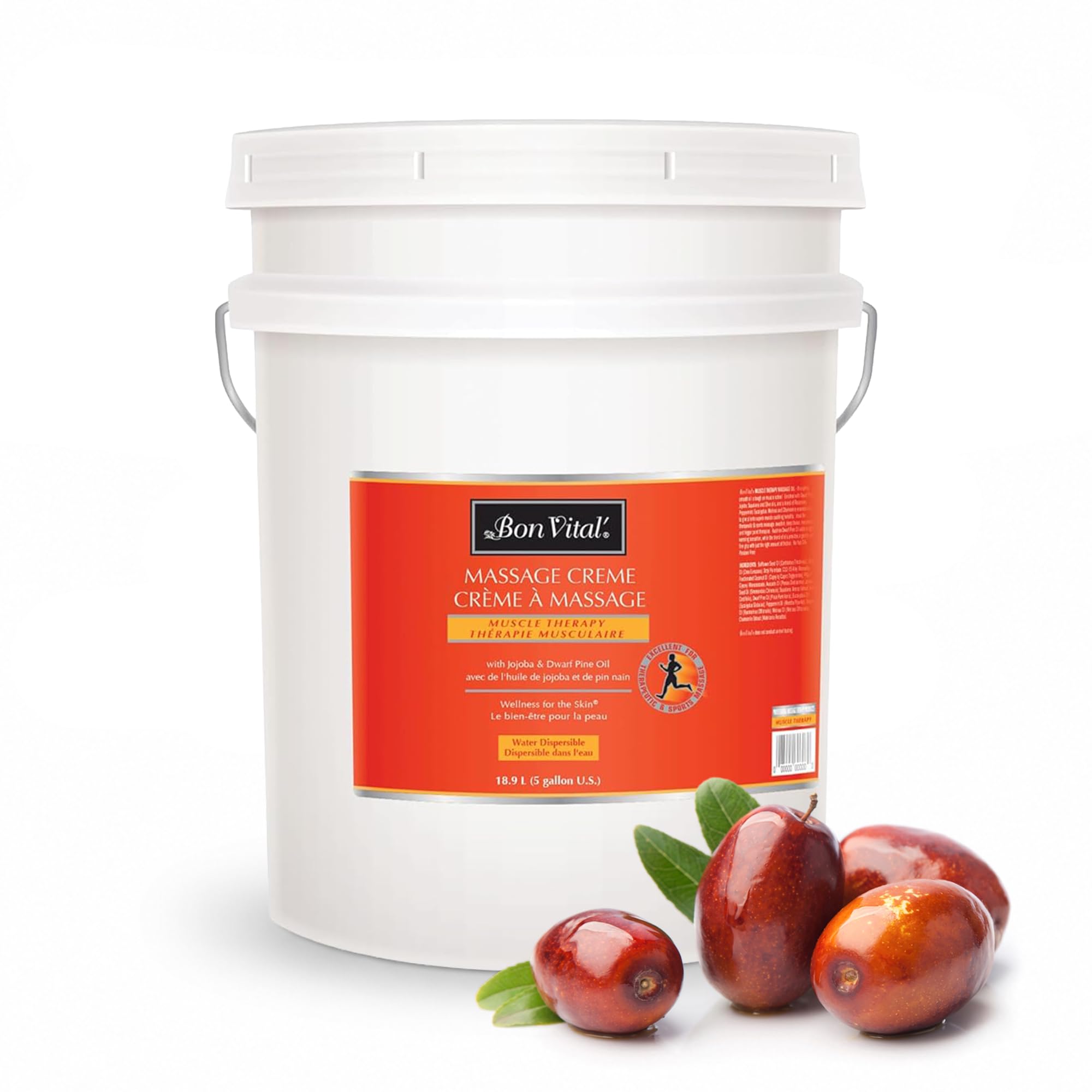 Bon Vital Naturale - Crema de masaje hecha con ingredientes naturales para un masaje respetuoso con la tierra y relajante, crema de masaje corporal completo, hidratante diario para todo el día, piel suave y lisa, 5 Gallon, 1