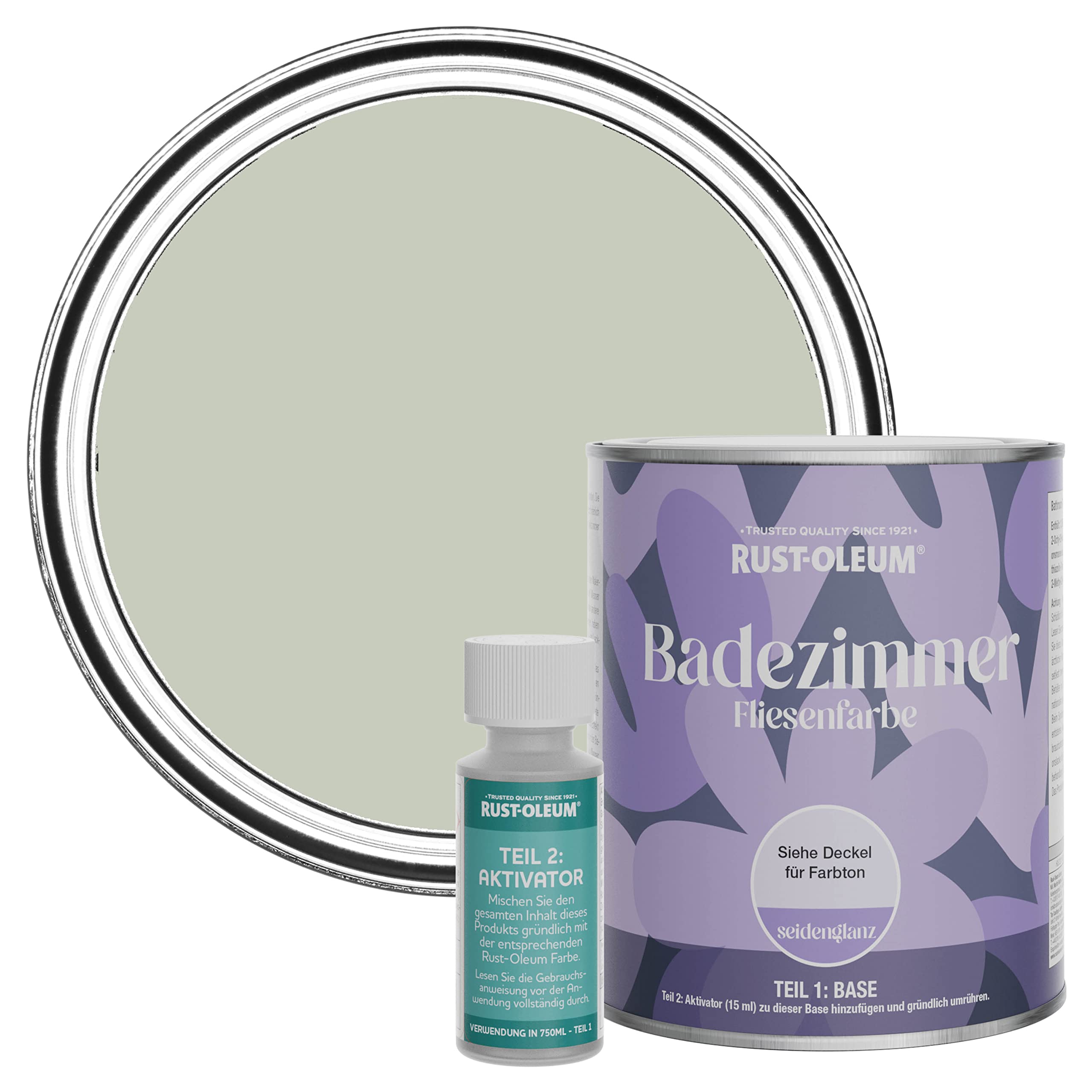 Rust-Oleum wasserfeste grün Fliesenfarbe für Badezimmer in Seidenglanz Finish - Aloe 750ML
