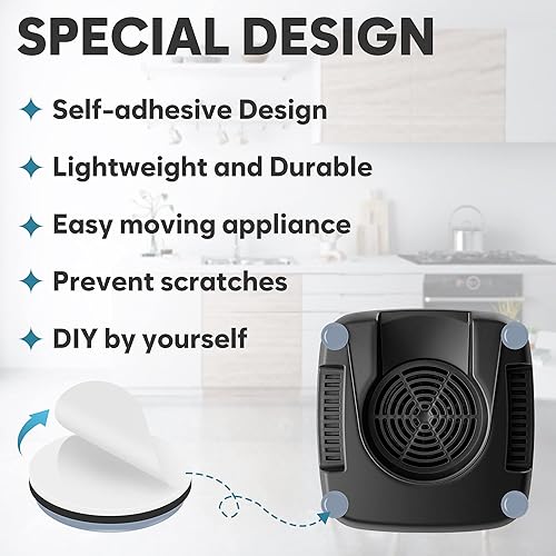 Miniatura 3 de Deslizadores de electrodomésticos para electrodomésticos de cocina, 20 piezas autoadhesivas para electrodomésticos de cocina pequeños para cafetera,