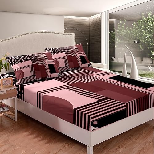 Miniatura 9 de Manfei Wild Deer - Sábana bajera ajustable tamaño matrimonial, juego de ropa de cama con temática de animales, 3 piezas para niños y adultos, funda
