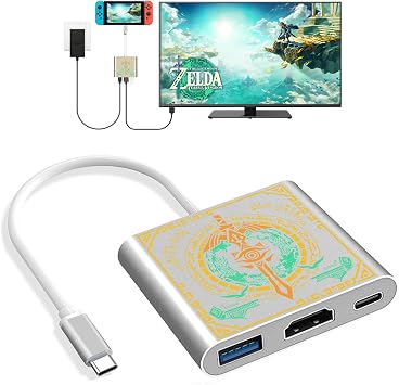Switch Docking Station for Nintendo Switch,Portable Switch Dock with HDMI TV USB 3.0 Port and USB C for with Nintendo Switch OLED/Steam Deck/MacBook and More Type C Adapter