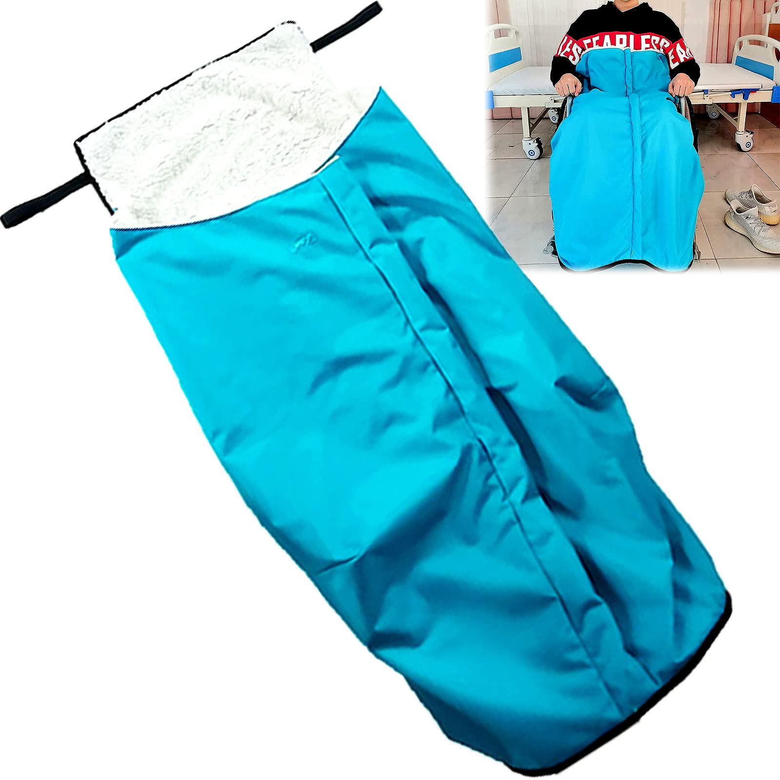 DBMGB Wheelchair Blanket for Legs/feet, Fleece Lined Waterproof Cosy Wheelchair Blanket Cover, Wheelchair Blanket for Elderly with Zipper and Villus, Keep Your Lower Body and Legs Warm