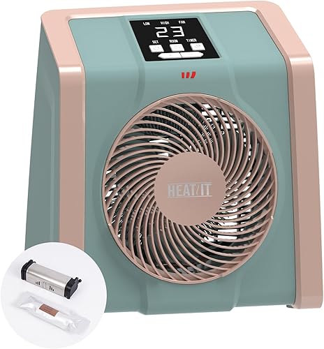 HEATIT Calentadores de espacio eléctricos de 1500 W con termostato portátil para interiores con control de clima automático calentador de ventilador