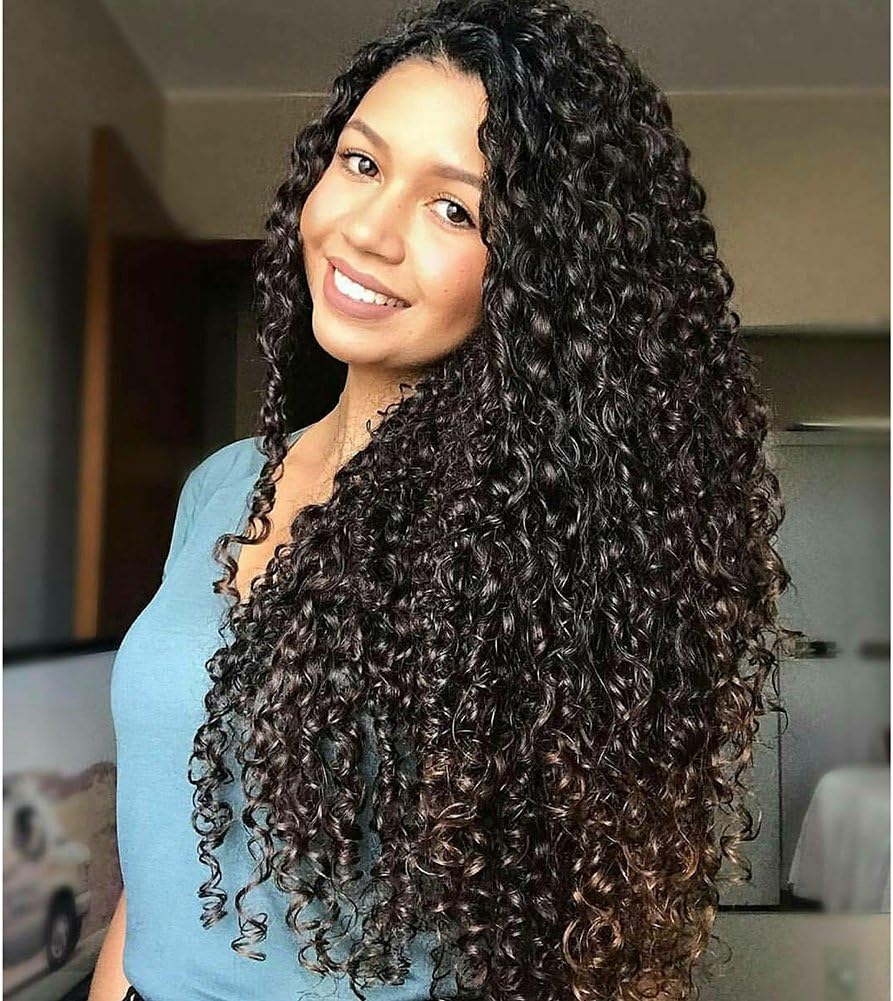 Long Curly Synthetic Lace Front Wigs for Women L Part