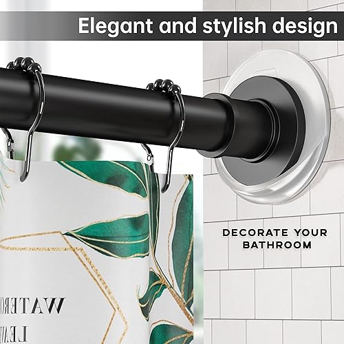 Miniatura 4 de BRIOFOX Soporte para barra de cortina de ducha adhesivo 3M, resistente al calor, impermeable, carga máxima de 60 libras, retenedor de barra de ducha