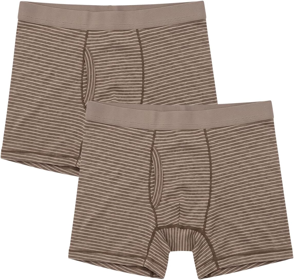 Boys Merino Wool Blend Boxer Briefs -2 Pack Soft&Breathable Underwear