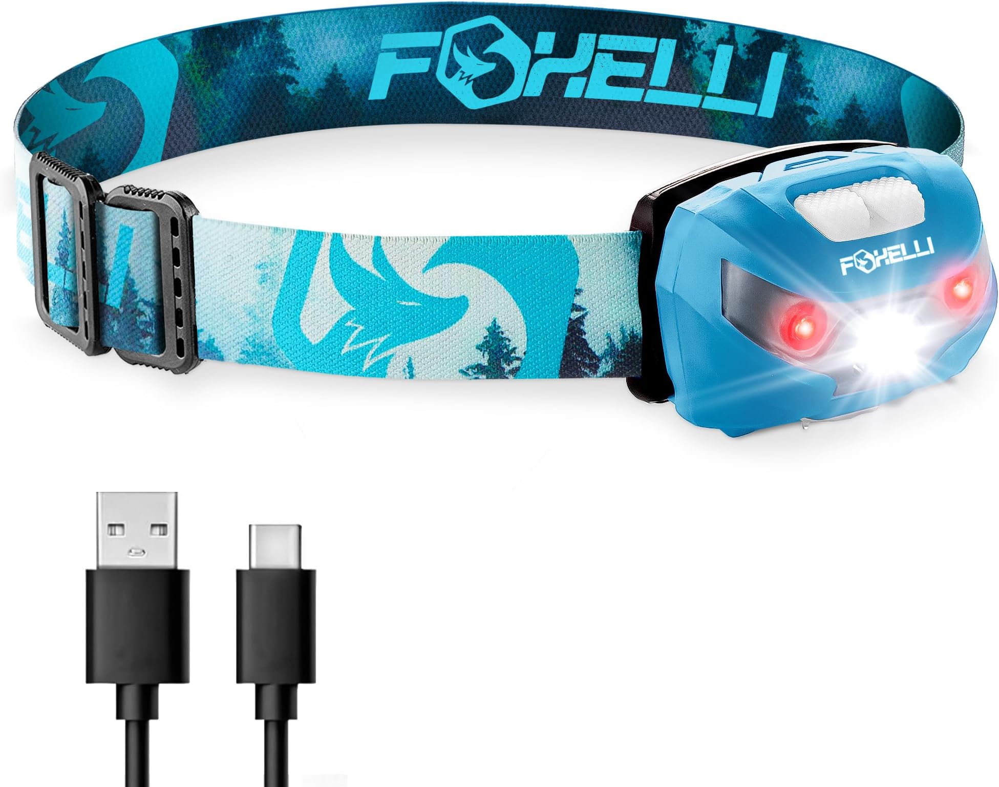 USB-C Rechargeable LED Headlamp – Super Bright, Lightweight Head Lamp for Running, Camping, Hiking & Work – Comfortable Fit for Adults & Kids