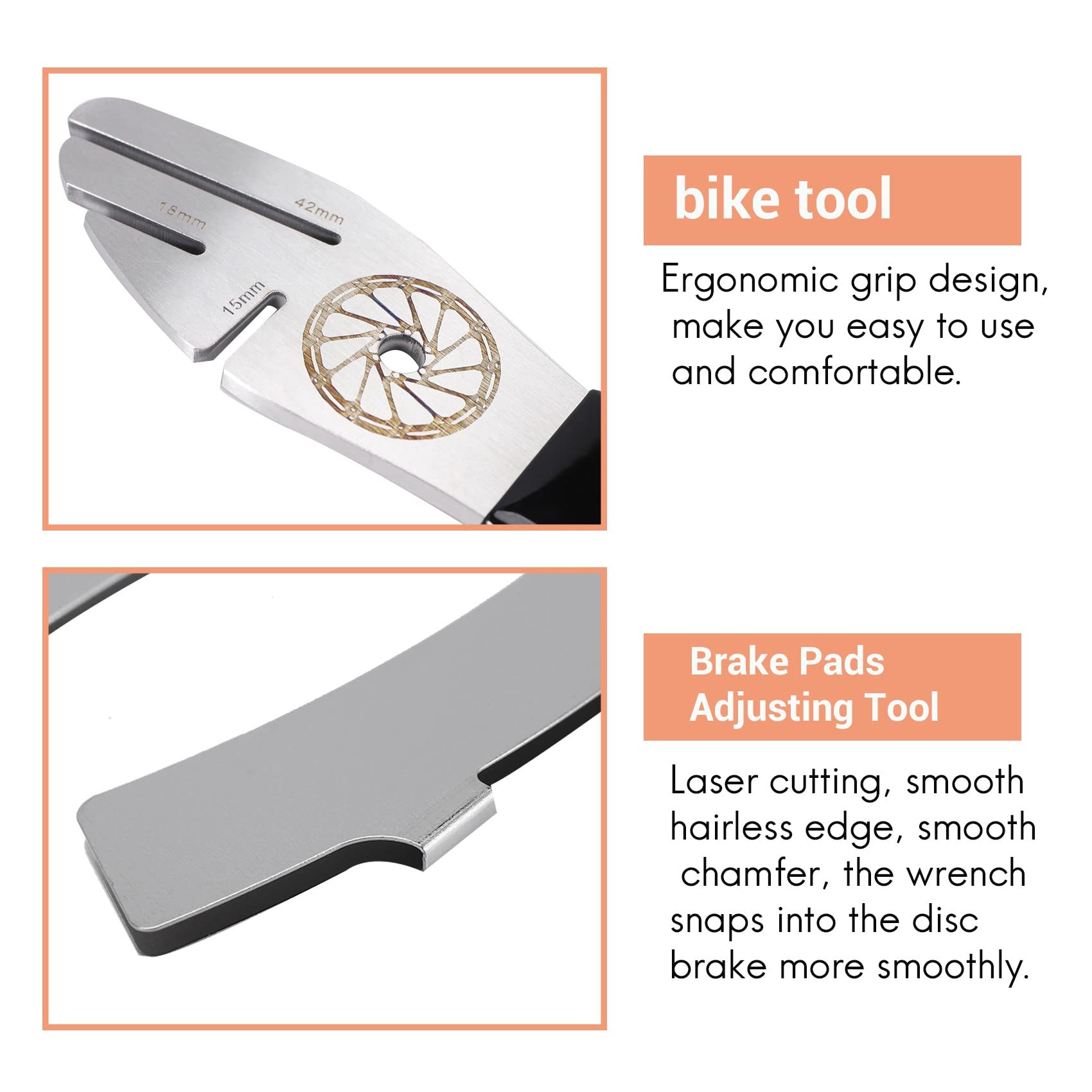 Outil De Réparation De Ein à Disque De Vélo, Clé De Ein De Vélo De Route Et De Montagne, Clé De Correction D'aplatissement De Disque, Outils En Acier Inoxydable  18