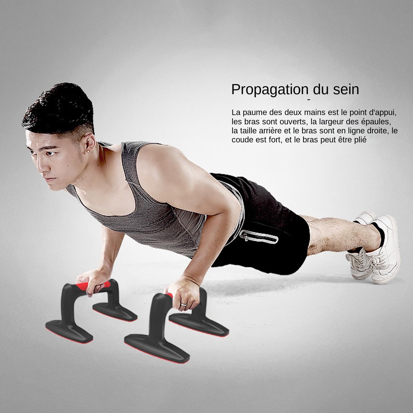 Poignées De Pompes Dolibest – Barres De Push-up Antidérapantes, Base Métallique, 17x13x9cm