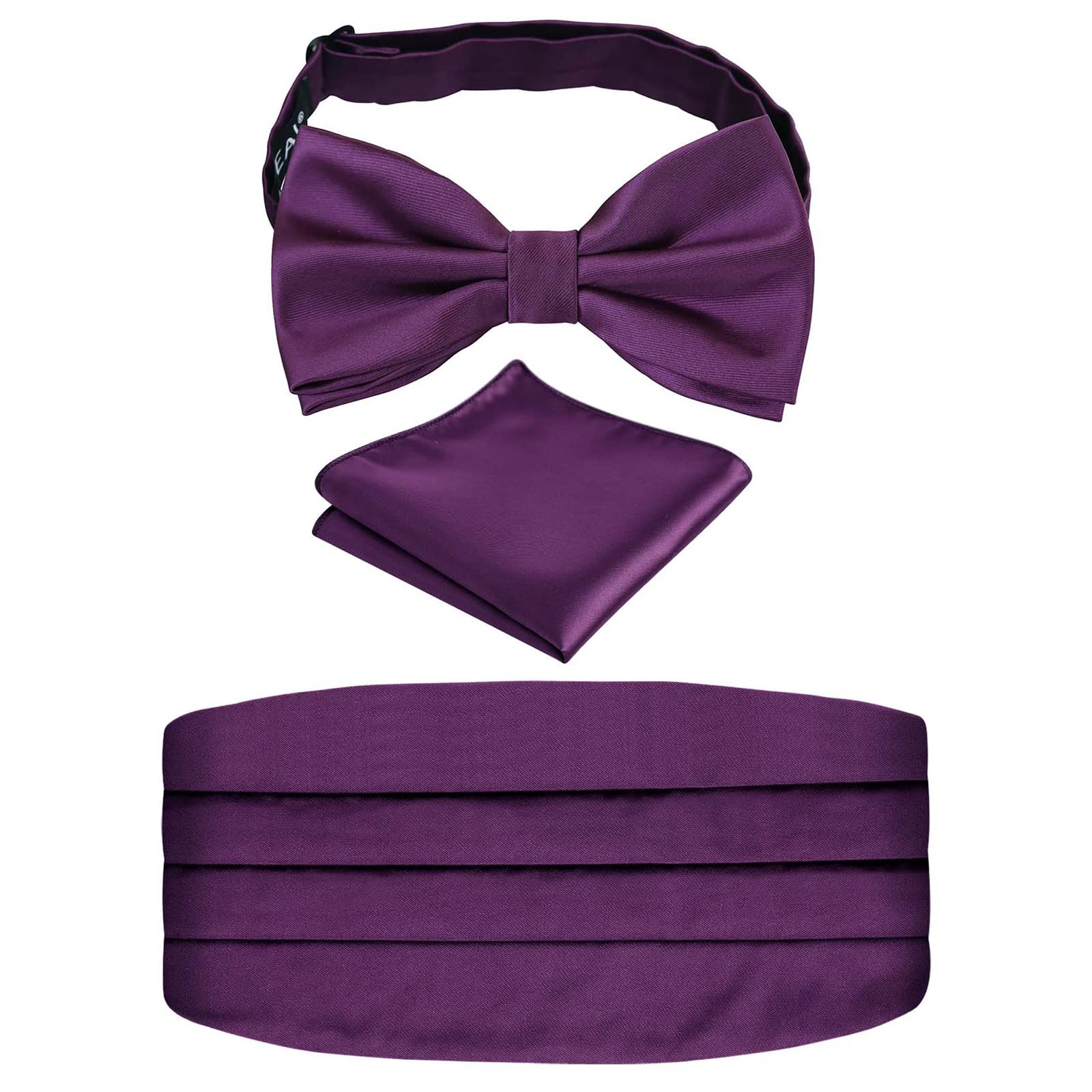 Alizeal Multicolored Silk Solid Cummerbund for Mens Gift Bow Tie Set