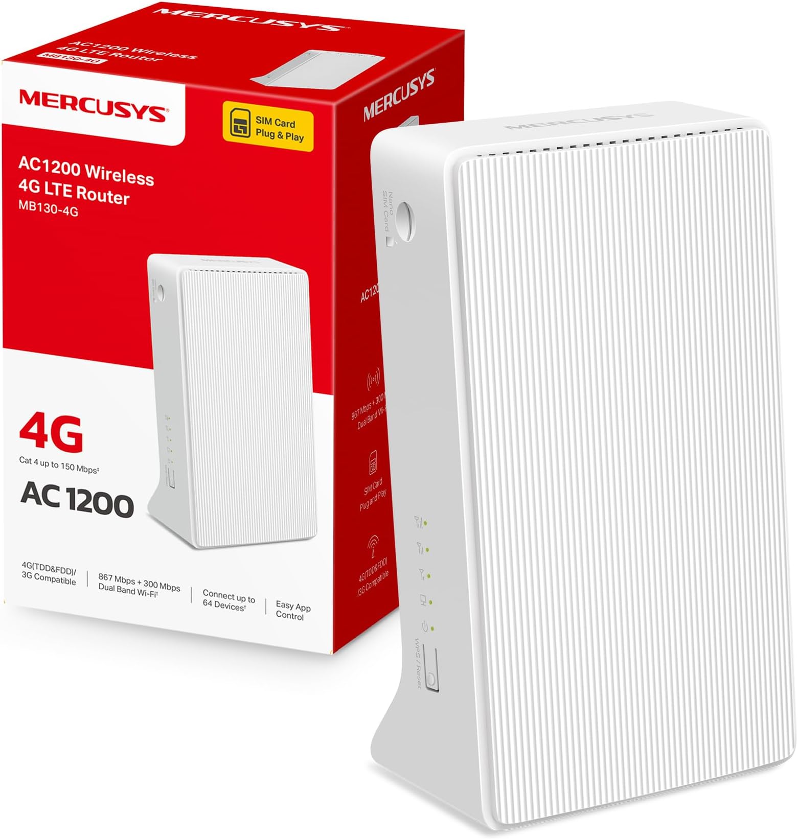 Tenda 4G03 Pro Router 4G LTE Cat4 Wireless N300Mbps, Router WiFi con ...