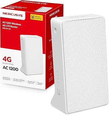 Mercusys TP-Link MB130-4G Cat4 AC1200Mbps Router 4G LTE Wireless Dual-Band, Rout