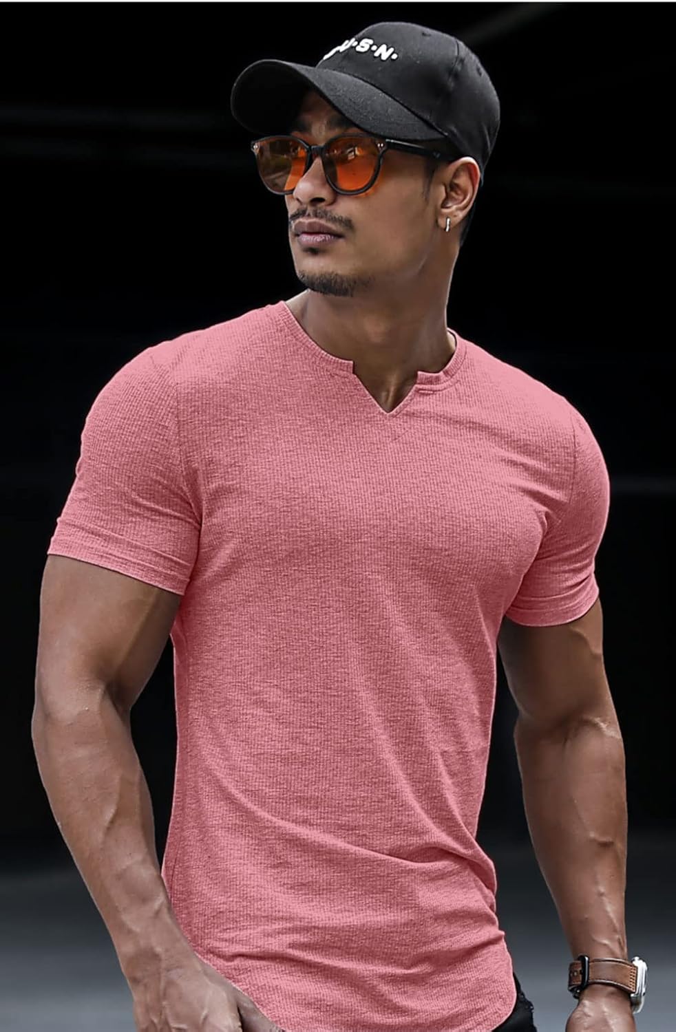 Muscle Cmdr Men's Henley Long&Short Sleeve T-Shirt Slim Fit V Neck Shirts Stretch Tee Casual Underwear Athletic Medium Weight - Image 2