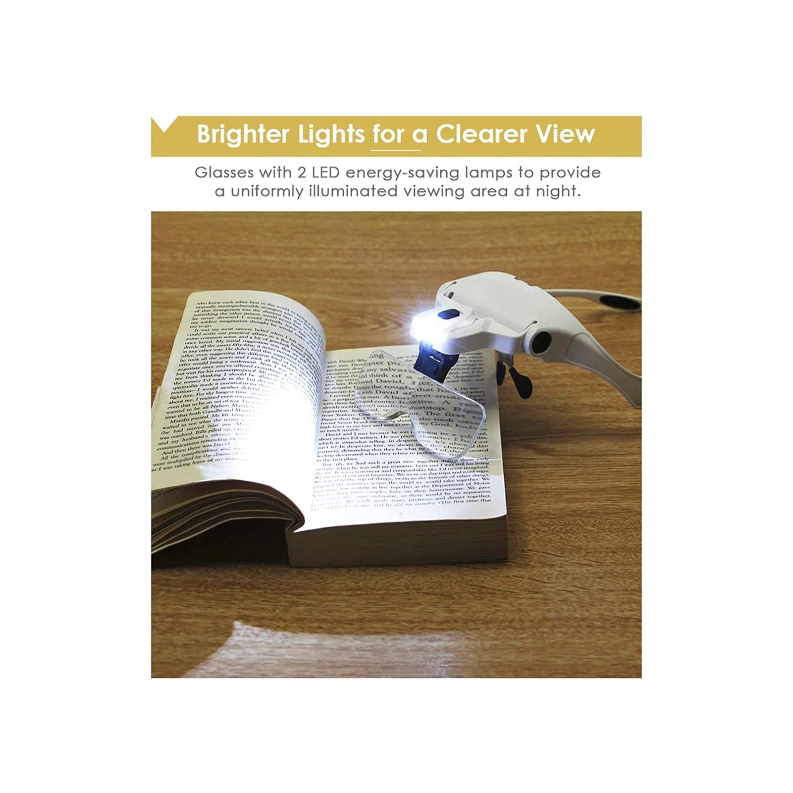 Lupa Na Głowę, Okulary Powiększające Z Podświetleniem, Lupa Na Głowę Z 5 Odłączanymi Soczewkami - Zoom Od 1X Do 3,5X Z Oświetleniem Led, Lupa Do Czytania, Zegarek