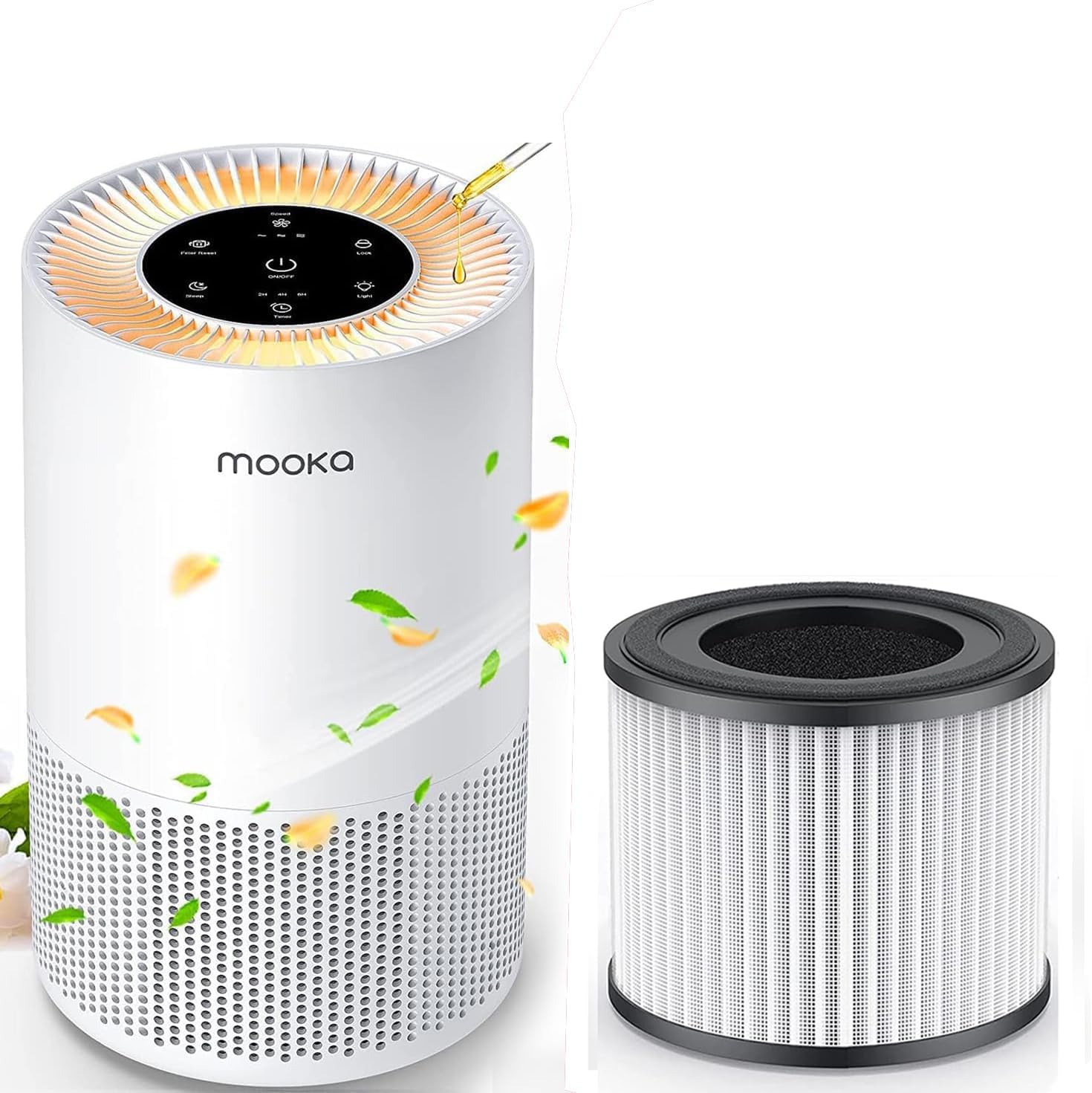 Air Purifier and Filter Combo Air Purifiers for Home Large Rooms up to 1200ft MOOKA H13 True HEPA
