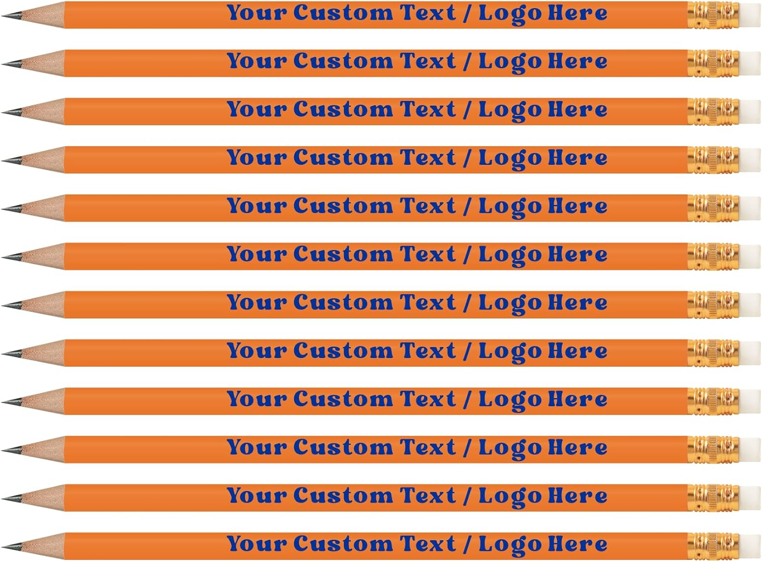 Personalized Pencils - Customized Pencils Imprinted - with Your Text or Logo - Perfect for Offices, Gifts & Events – Custom pencils - Orange - 96 Pack