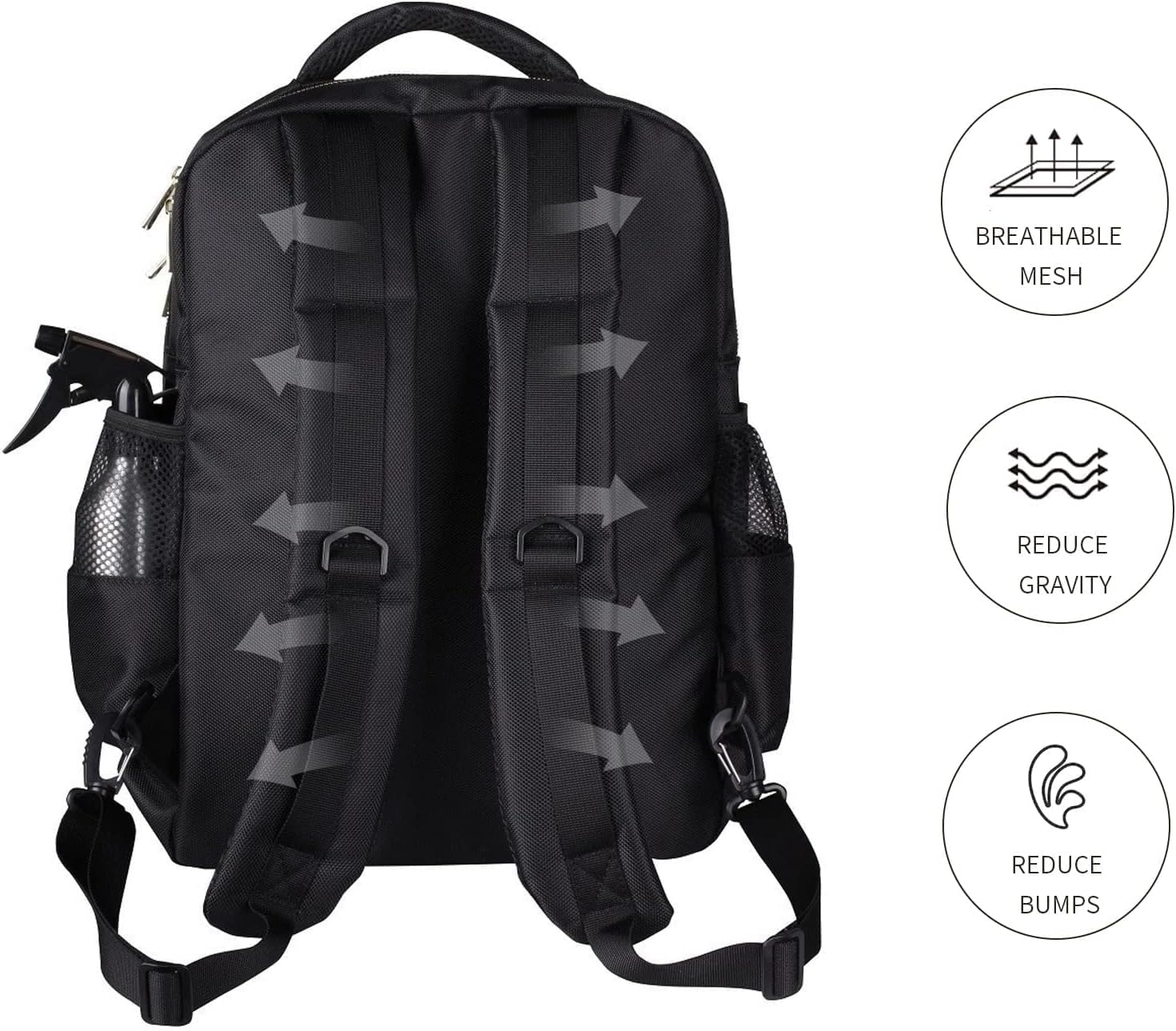 Barber Supplies Backpack Professional &Bigger Size, Professional Hair Cutting Tools Bag ,Large Capacity,Casual Gray,Three layer,Mobile Barber Accessioes Station for Barbers ，with A Hair Cutting Mat