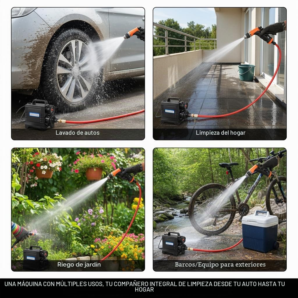 130PSI 12 V alta presión lavadora eléctrica máquina de limpieza bomba de agua pistola de pulverización disparador kit de lavado para coche caravana yate jardín