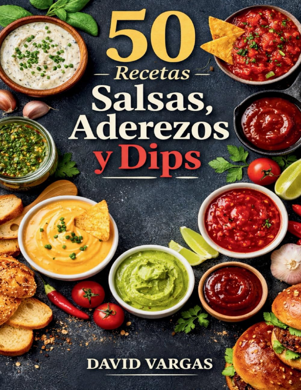 50 Recetas de Salsas, Aderezos y Dips Fáciles: Ideas caseras y rápidas para ensaladas, carnes, tacos, hamburguesas y aperitivos