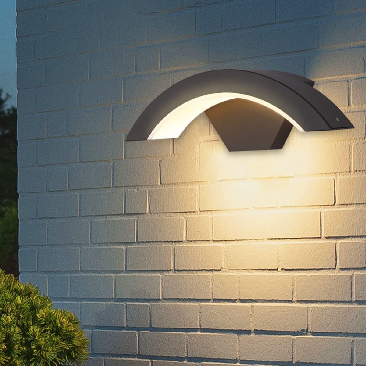 Aiskdan LED Aplique pared interior/exterior, 24W Luz de Pared Metal, IP54 Lampara pared Impermeable, Adecuado para villa, jardín, pasillo, dormitorio, luz cálida 3000K