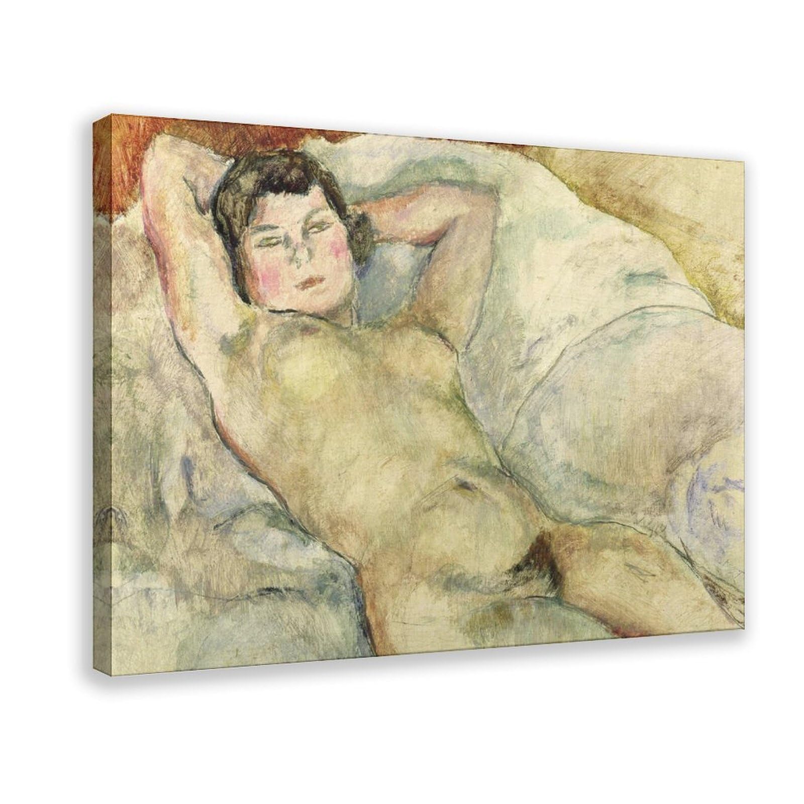 DFJyjFGJJ Jules Pascin,Reclining Nude Wall Decoration Poster Family Bar Restaurant Garage Cafe Art Sign Gift 12" L X 18" W