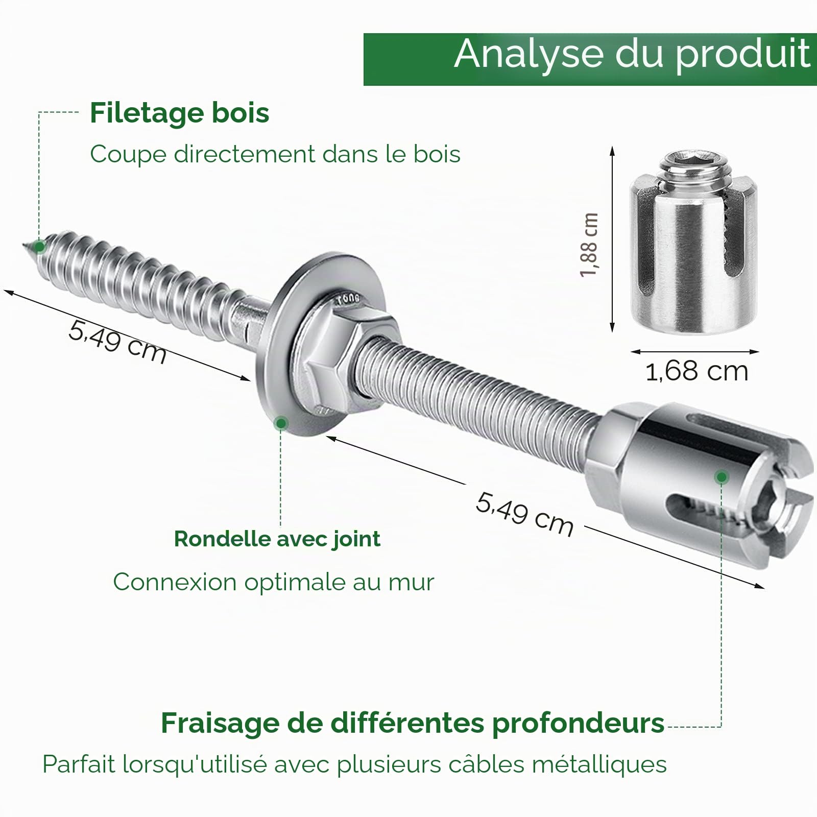 Support Treillis pour Plantes Grimpantes Kit Complet en Acier Inoxydable avec 8 Supports, 12M De Corde pour Rosier Les Jardins Extérieurs