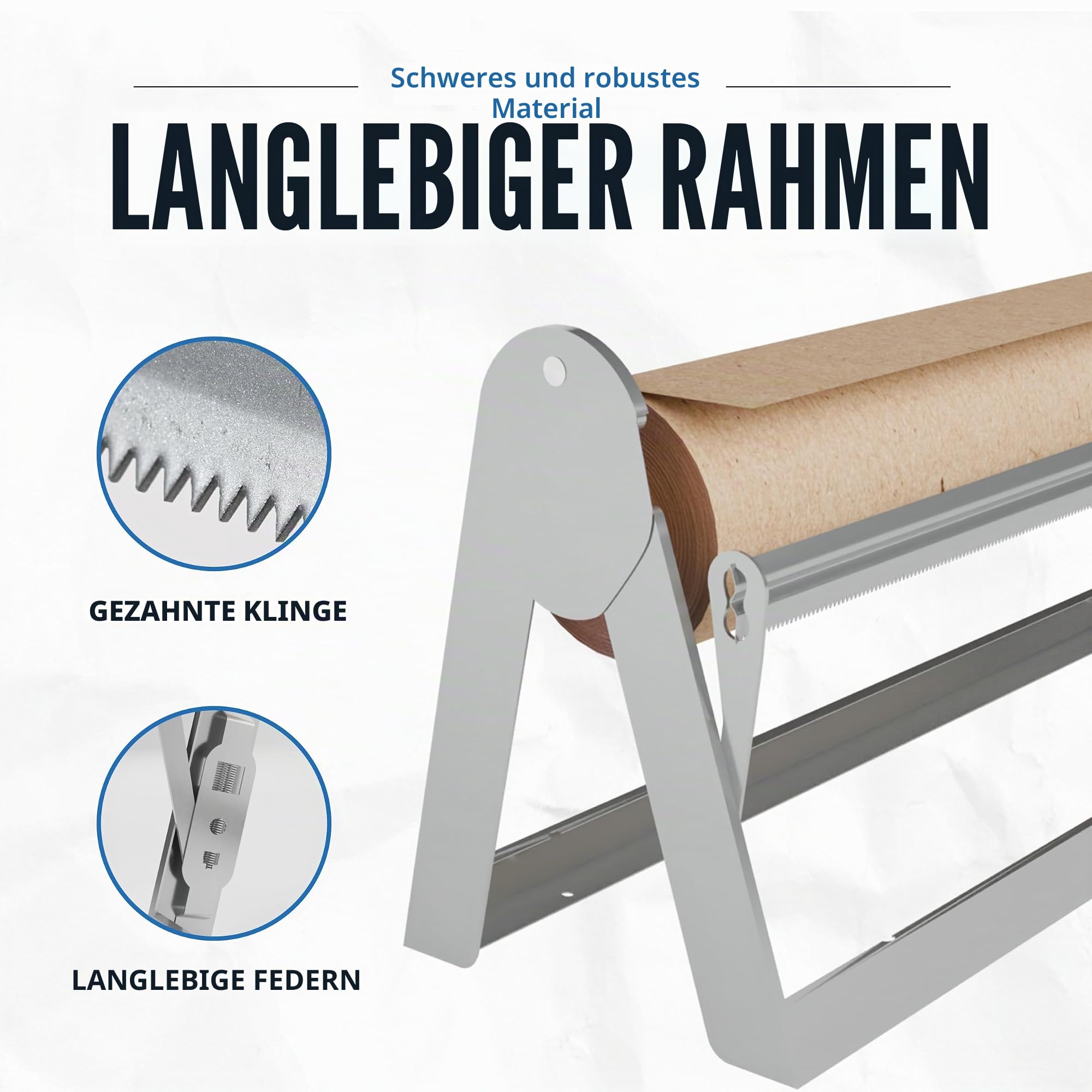 Papierrollenspender und -Schneider – Langer 61 cm Rollenpapierhalter – toller Metzger-Papierspender, Geschenkpapierschneider, Bastelpapierhalter oder Vinylrollenhalter – Wandmontage