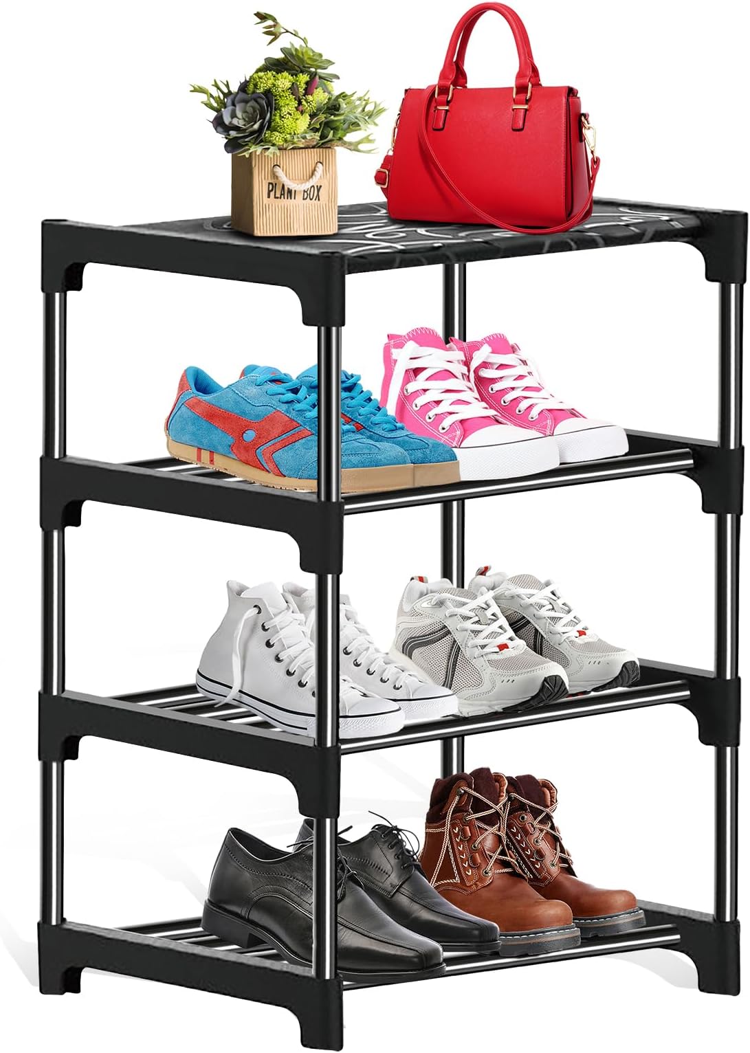 Schuhregal 3 Ebenen, Für Stiefel, Schuhschrank, Schuhablage, Für 8 Paar Schuhe E