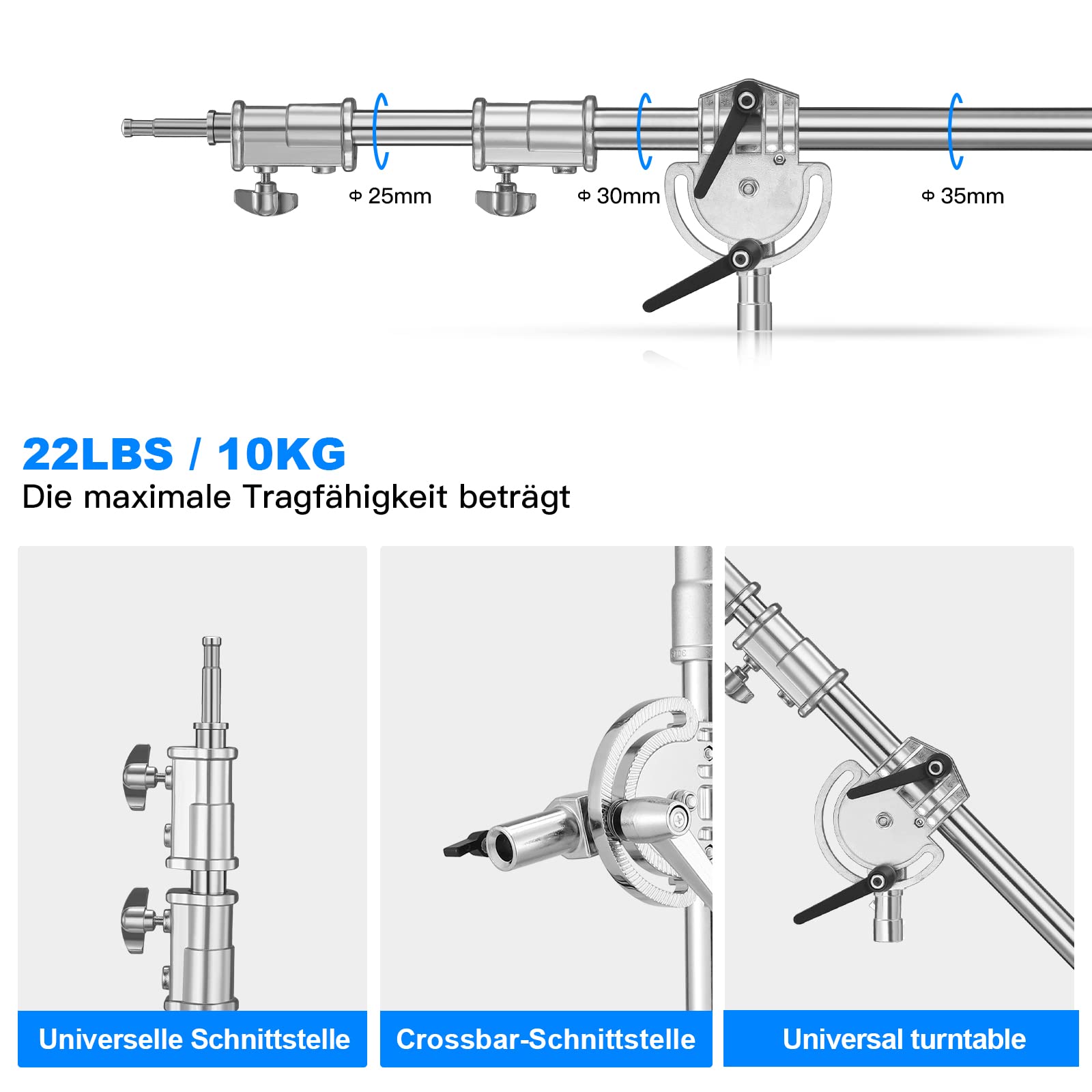 Braccio Da Tavolo Con Base Per Video Fino A 15 Kg Da 13" A 27" Fino A - Foto 11