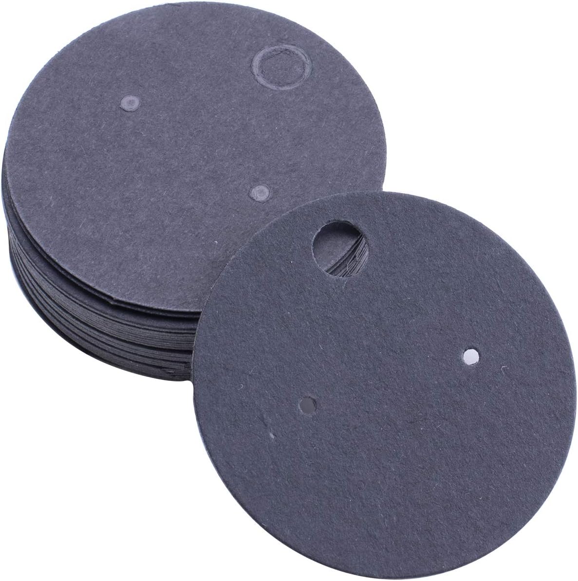 Sowaka 50 Pcs Earring Display Cards 1.57 Inch Round Cardboard Small Blank Earring Card Holder Tags for Jewelry Ear Studs Hanging Accessories Packaging (Kraft)