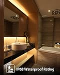 Blanc chaud Flexible LED Strip Light Waterproof avec adaptateur de puissance, 12V 5M | 5050 SMD 300 Led PCB Noir pour la maison,Cuisine,Sous Cabinet,Lumière de décoration de soirée d'étage 16.4Ft