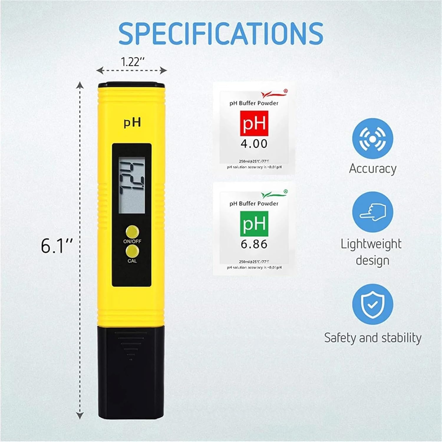 1pc PH Meter 0.01 High Precision for Water Quality Tester with 0 14 Measurement Range Suitable Aquarium Swimming Pool